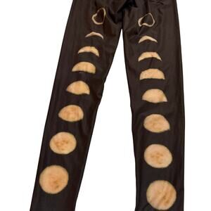Teeki black leggings w moon phases on back yoga activewear